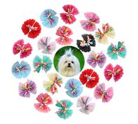 30 fiocchi per capelli per cani di piccola taglia con elastici ricci Yorkie Topknot Cat Cuccioli Accessori per capelli Bowknot Forniture per la toelettatura Fiore Stile Floreale