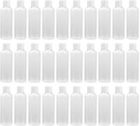 30 flaconi da 100 ml ricaricabili in plastica per shampoo da viaggio, con tappo a ribalta, leggeri e bianchi, per la vita quotidiana e i viaggi, ottima lavorazione