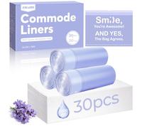 30 fodere per comò da comodino con cuscinetti assorbenti, sacchetti e cuscinetti per WC al profumo di lavanda, senza strappi, a prova di perdite, sacchetti igienici portatili e inodori, sacchetti usa