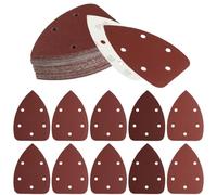 30 Fogli Abrasivi Triangolari, Carta Abrasiva per Levigatrice Mouse, Carta Vetrata per Levigatrice per Legno Grana 120 5 Fori Multi-utensile Abrasivi Carta per Delta Levigatrice