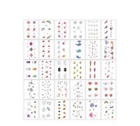 30 fogli, adesivi for tatuaggi impermeabili, adesivi colorati for la simulazione della clavicola a lunga durata(I)