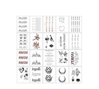 30 fogli, adesivi for tatuaggi impermeabili, adesivi colorati for la simulazione della clavicola a lunga durata(N)
