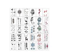 30 fogli, adesivi for tatuaggi impermeabili, adesivi colorati for la simulazione della clavicola a lunga durata(D)