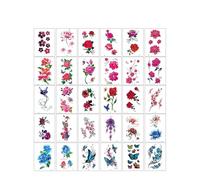 30 fogli, adesivi for tatuaggi impermeabili, adesivi colorati for la simulazione della clavicola a lunga durata(E)