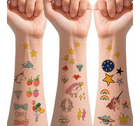 30 fogli di tatuaggi temporanei colorati per bambini per ragazze e ragazzi, simpatici animali e stelle, tatuaggi finti adesivi, tatuaggi impermeabili per feste di compleanno per bambini, bomboniere