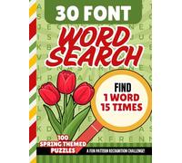 30-Font Word Search for Seniors: 100 Easy Pattern Recognition Puzzles | One Clue, Hidden 15 Times | Extra Large Print Brain Games | Low Vision Gift / Cozy Spring Themed
