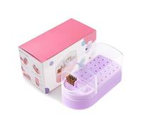 30 fori Nail Drill Bits Storage Box Nail Grinding Head Holder Stand Display Cleanser antipolvere Manicure Organizer Drill Bit Organizer Cura del piede Uso domestico