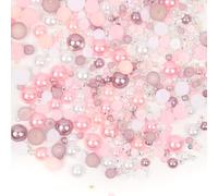 30 g di gemme per creazioni artigianali, strass rosa misti, perle a fondo piatto di diverse dimensioni, gemme rosa in resina per decorazioni fai da te per unghie, trucco, artigianato e scrapbooking