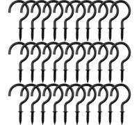 30 ganci a vite in metallo, gancio a vite, gancio a vite, per interni ed esterni, per piante da appendere alla parete, luce di Natale, gancio da soffitto (nero 2,5 cm)