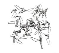 30 girelle con cuscinetti a sfera in acciaio inox con chiusura a scatto, connettore per lenza da pesca resistente, per spigole e aquiloni (10)