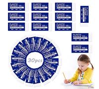 30 Gomme da Cancellare in scatola, Gomma Morbida Bianco, Gomme per Cancellare Plastic, Gomma per Esame per l'uso Universale in Scuole, Dipinti, Belle Arti (1,8 X 3,8 CM)