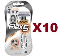 30 LAMETTE BIC 5 FLEX RASOIO USA E GETTA CINQUE LAME LAMETTE DA BARBA UOMO MAN