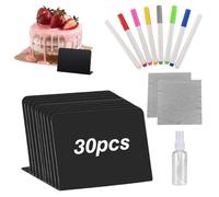 30 lavagnette piccole, mini lavagne da scrivere con 8 penne, 2 panni per la pulizia, 1 flacone spray da 100 millilitri, piccola lavagna per buffet, feste e caffè, giorno di prezzo, tavolo, buffet
