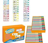 30 Leggere e rima Flip Books, Famiglie di parole, Flashcards alfabeto fonetica, Flashcards ABC, Studio per leggere con schede fonetiche, Adatto per giochi di studio educativi (2pcs)