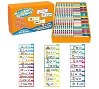 30 Libri di Lettura e rima, Libri per la Costruzione di Parole, schede Flash fonetiche, Sviluppo cognitivo ＆ Espansione del vocabolario, Giochi di Parole a Vista educativa per Bambini Flip Books