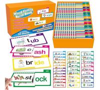 30 libri flip per leggere e rime, libro per famiglie di parole con 287 parole, schede flash per famiglie di parole per bambini e costruire vocabolario ABC e fluidità di lettura