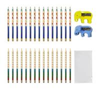 30 matite da disegno con 2 temperamatite e 1 sacchetto contenitore, 4-in-1 pastelli arcobaleno, divertenti penne graffiti per bambini, per schizzare e colorare