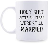 30° matrimonio - 30° matrimonio per coppia, tazza da caffè divertente da 11 once per coppie, marito, maritino, moglie, mogliettina, lei, lui, santo cielo
