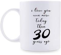 30° matrimonio - 30° matrimonio per coppia, tazza da caffè divertente da 30 anni da 11 once per coppie, marito, marito, moglie, mogliettina, lei, lui, ti amo ancora di più