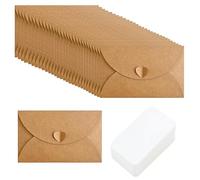 30 mini busta Kraft con biglietti vergini, 4"x3" busta con carte di carta, perfetto per Natale, ringraziamento, invito al matrimonio, biglietti auguri per festa di compleanno