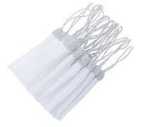 30 mini ciondoli a nappa, setosi, morbidi e setosi, piccoli accessori per la creazione di segnalibri fai da te, orecchini da donna, gioielli, chiavi e tende, decorazione regalo personalizzata (bianco)