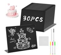30 mini lavagne a buffet con 5 gessetti, piccole lavagne per scrivere segnaposto per buffet, matrimoni, feste, prezzi, caffè (30 pezzi L)