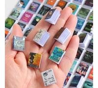 30 mini libri in miniatura per la casa delle bambole, mini libri per biblioteca e librerie, mini accessori per la casa, in legno, decorazione per la casa delle bambole