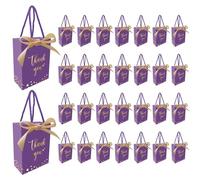 30 mini sacchetti di carta, sacchetto regalo "Grazie" da 4,3''x2,4''x6'' con manico, sacchetto portaconfetti piccolo con fiocco in nastro per matrimonio, addio al nubilato, baby shower,festa di laurea