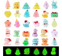 30 mini statuette luminose natalizie, piccole statuette in miniatura, gnomo, decorazione natalizia, ornamenti Glow in The Dark per giardino, decorazione da tavolo, bomboniere