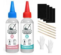 30 minuti in resina epossidica, 125 + 125 ml, extra dura per mazza da golf, in resina epossidica, adatta per tutti i tipi di racchette, driver, putter e ferro, compatibile con grafite e acciaio (lunga
