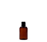 30 ml flacone medico in PET 'Easy Living', marrone, plastica, bocca: DIN 18