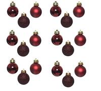 30 mm/24 palline di Natale infrangibili bordeaux, decorazioni per albero di Natale, palline ornamentali da appendere, decorazioni natalizie, lucide, opache, glitterate