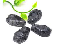 30 mm Mini Ataúd Estatua Piedra Natural Curación Cristales Ágata Tallada Artesanía Regalo Habitación Decoración Reiki Gema Diy Joyería Collar Colgante-Labradorita Negra, 10 pezzi