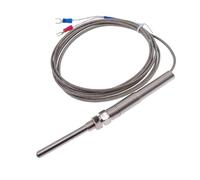 30 mm termocoppia tipo K, sonda in acciaio inox, 0-400 °C, sensore di temperatura, cavo 1/2/3/4/5 m, 1 pezzo (lunghezza 5 m)