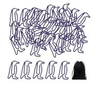 30 mollette da ufficio con 1 borsa in flanella nera, graziose graffette, viola chiaro