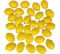 30 Pack Faux Yellow Lemons Fake Lemons Lifelike Simulation for Lemonade Party Kitchen Table Fillers Fruit Bowl Lemon Wreath Garland Photography Props Artificial Fruits
