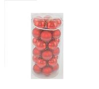 30 palline a sfera in vetro soffiato in rosso cm6 decorazione per albero di nata