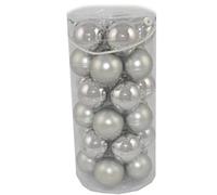 30 palline a sfera in vetro soffiato in silver cm6 decorazione per albero di nat