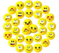 30 Palline Antistress Espressioni Facciali per Adulti e Bambini Palline Antistress Faccia Buffa Sorriso Giallo 1,6 Pollici Mini Palline Stress Schiuma Sorriso Riempitrici Borse Festa
