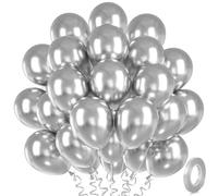 30 palloncini argento metallico, 12” palloncini in lattice argento, palloncini metallici elio argento per compleanno matrimonio JGA festa decorazione comunione