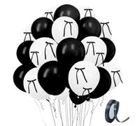 30 palloncini con fiocco nero bianco a tema palloncini per feste di compleanno, decorazioni per feste di compleanno, addio al nubilato, baby shower, decorazioni per matrimoni, fidanzamenti, forniture