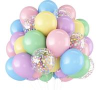 30 palloncini pastello, palloncini arcobaleno con coriandoli macaron da 30 cm, palloncini colorati rosa, blu, verde, viola, giallo, palloncini di compleanno per ragazze, feste di compleanno per