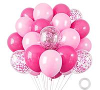 30 palloncini rosa acceso, diverse dimensioni, 30 cm, coriandoli rosa acceso, kit per San Valentino, proposta di matrimonio, principessa, ragazza, tema, festa di compleanno, decorazione