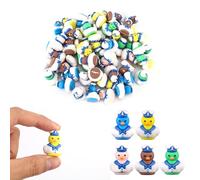 30 Paperelle di Gomma, Piccole Anatre da Capitano in PVC a Forma Barca a Vela per Giocattoli da Bagno Bomboniere (Marrone, Giallo, Blu, Verde, Rosa)