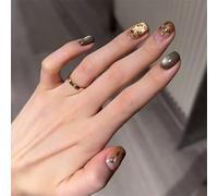 30 PC Gradienti Artificiali Unghie Gatti Occhi Occhi Acrilici Falsa Punta Francese Pressa Un Bastone Rotondo Corto Acceso