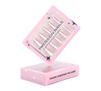 30 Pc Lucido Stampa Su Unghie Semplici Gatti Occhi Aderiscono Unghie Eleganti Artificiali Forma Mandorla False Nails Per Donna