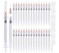 30 pcs 1 ml/cc Siringa di Plastica con 26Ga, Siringhe di Misurazione per Laboratori Scientifici, Iniettore per Animali Domestici, Studenti di Medicina, Erogazione di Inchiostro o Colla