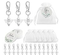 30 PCS Ciondolo Angelo Custode con Sacchetto di Organza Carta Kraft Regalo di Addio Regali per Ospiti Decorazione di Nozze Ciondolo Angelo per Matrimonio,Battesimo,Natale,Compleanno,Cresima (Style 2)