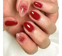 30 Pcs Corto Artista Mandorle Unghie Su Unghie Copertura Completa Con 3D Archi Accento Stick Su Unghie Manicure Decorazione