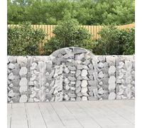 30 PCS Galvanized Steel Gabion Baskets, 200x30x100/120cm Arc Shaped Garden Fence for Decorative Windbreak, Rock Filler Landscape Wall, Heavy Duty Wire Mesh for Outdoor Patio Yard Barrier